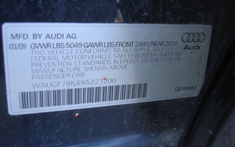 2009 AUDI A4 AWD  2.0L 063